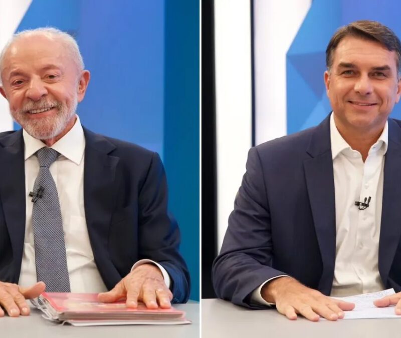 Termos mais repetidos por Lula e Flávio Bolsonaro em sabatina